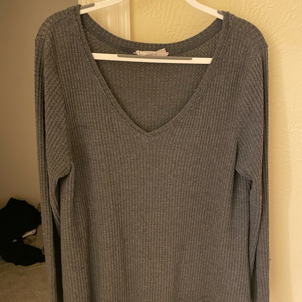 Urban Outfitters L Dark Grey sweater material long-sleeve top